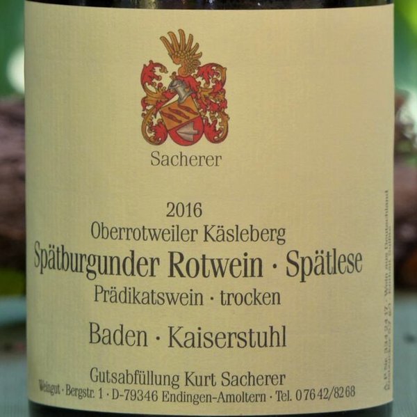 2016er Spätburgunder Rotwein  Käsleberg Spätlese trocken